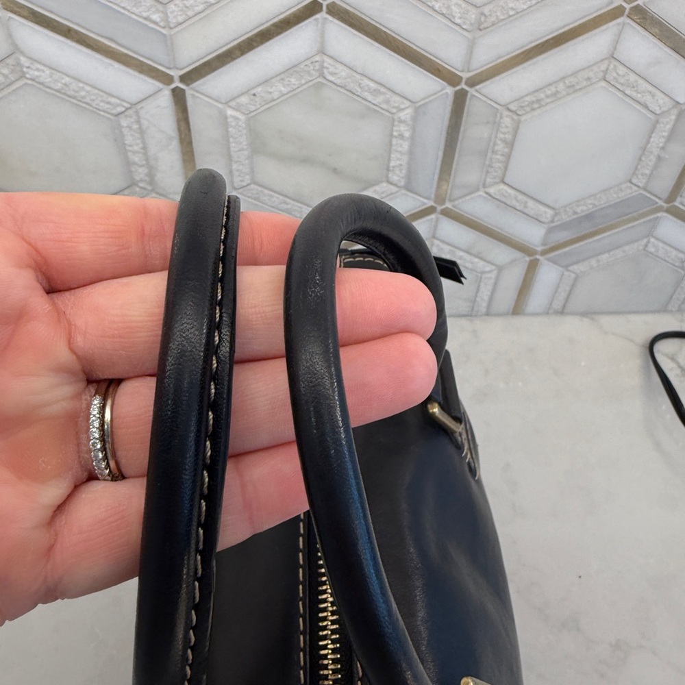 Vintage Y2K Michael Kors satchel black leather gold hardware early 2000s buckles - Picture 7 of 10